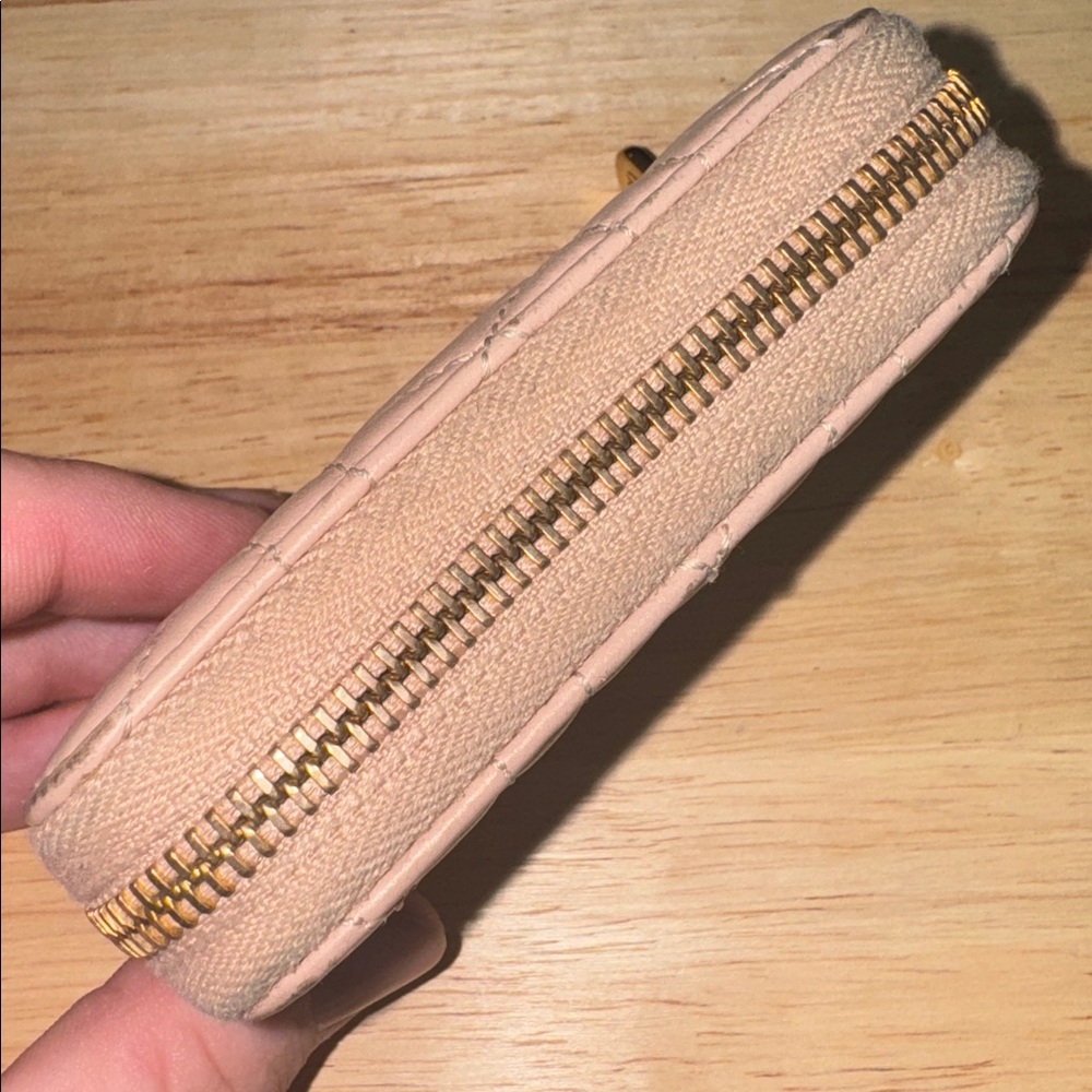 Dior Beige heart cannage Quilted zippy coin card holder compact wallet - Picture 6 of 13